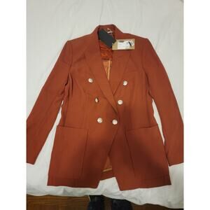 Boss Claret Double Breasted Women's Size 4 Jacket, B68, NWT,